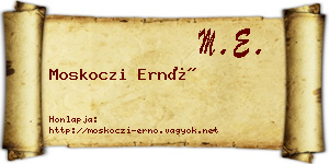 Moskoczi Ernő névjegykártya