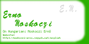 erno moskoczi business card