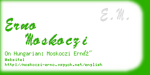erno moskoczi business card